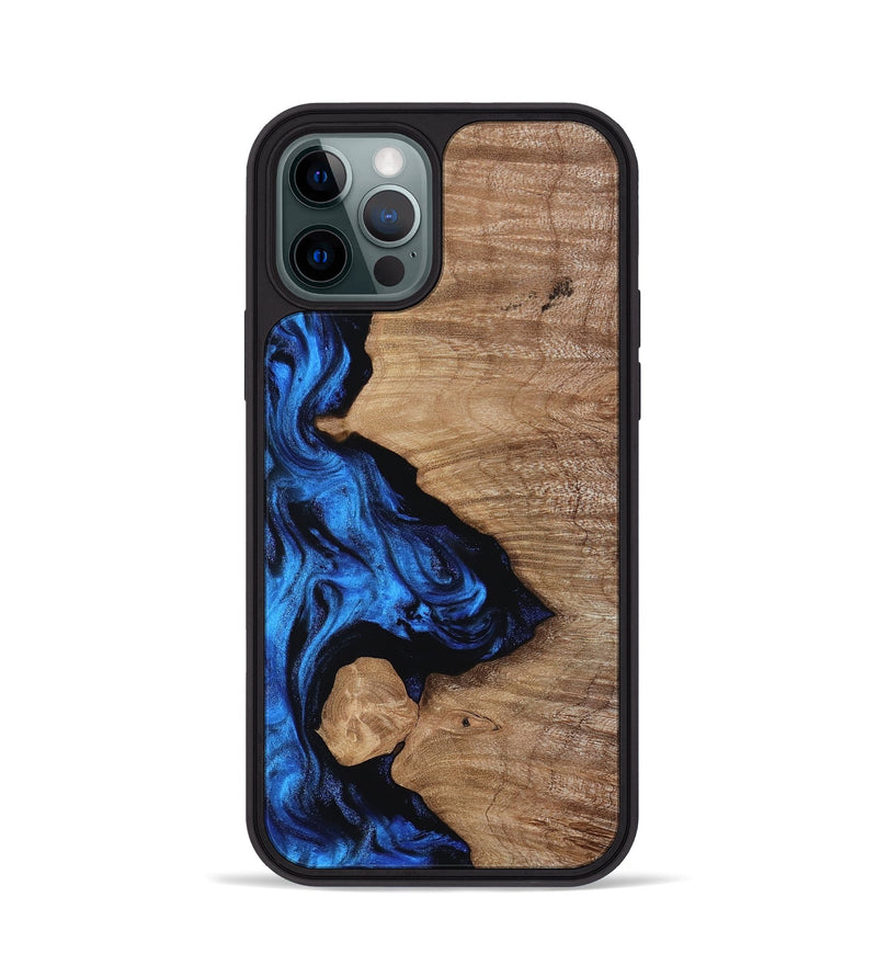 iPhone 12 Pro Wood Phone Case - Maggie (Blue, 817695)