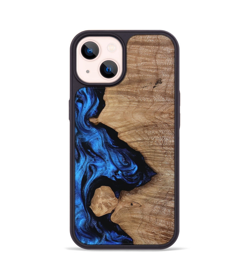 iPhone 14 Wood Phone Case - Maggie (Blue, 817695)