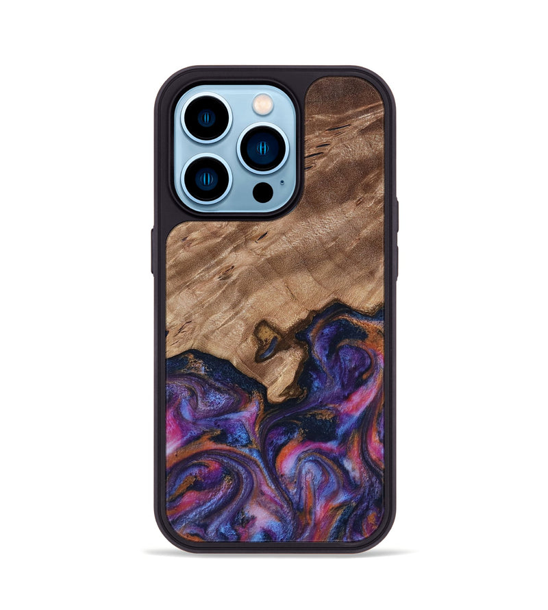 iPhone 14 Pro Wood Phone Case - Will (Blue, 817696)