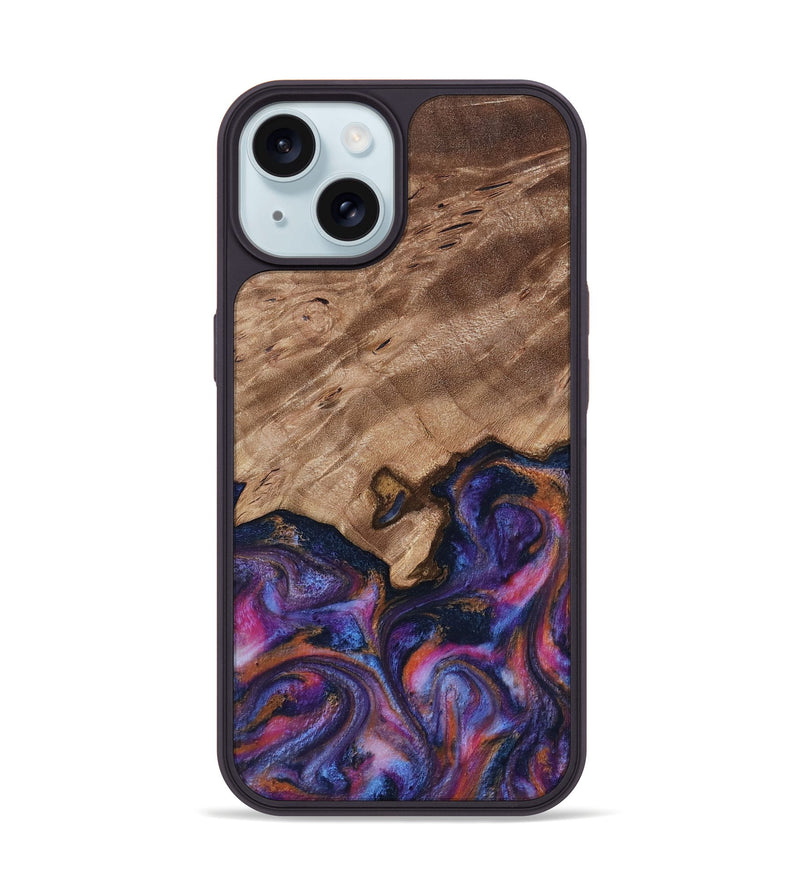 iPhone 15 Wood Phone Case - Will (Blue, 817696)