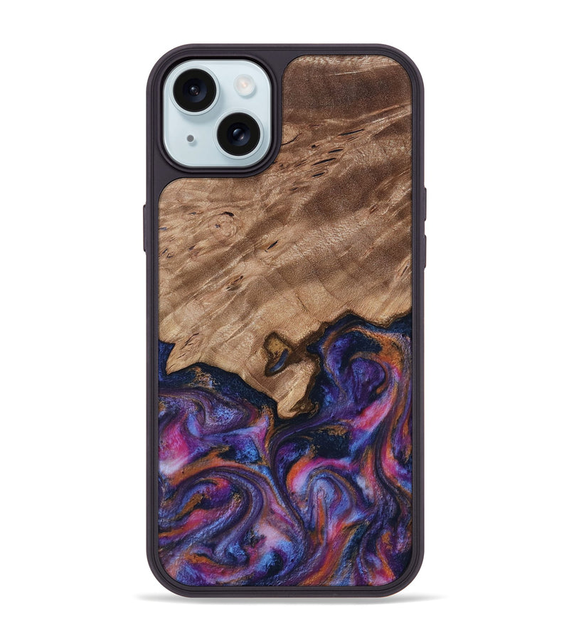 iPhone 15 Plus Wood Phone Case - Will (Blue, 817696)