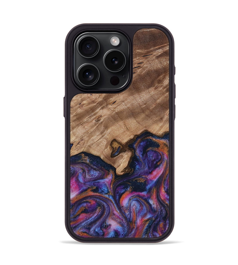 iPhone 15 Pro Wood Phone Case - Will (Blue, 817696)