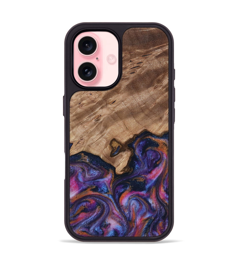 iPhone 16 Wood Phone Case - Will (Blue, 817696)