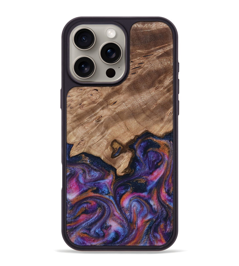 iPhone 16 Pro Max Wood Phone Case - Will (Blue, 817696)