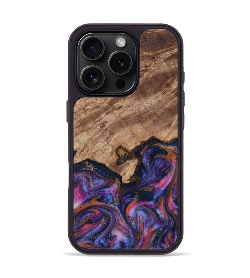 iPhone 16 Pro Wood Phone Case - Will (Blue, 817696)