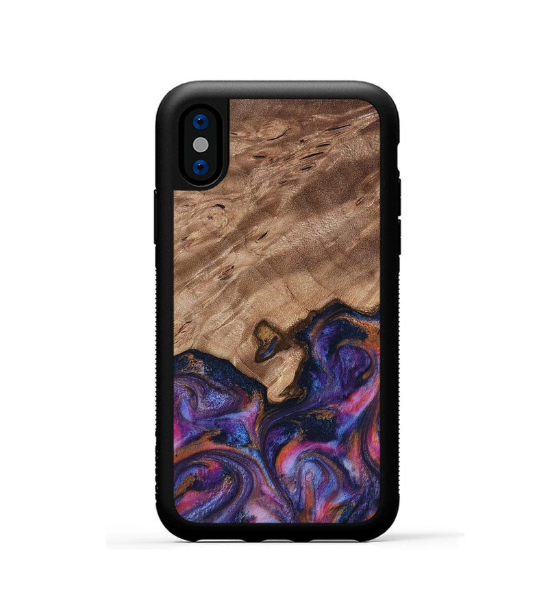 iPhone Xs Wood Phone Case - Will (Blue, 817696)
