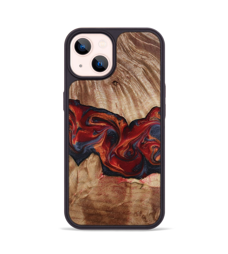 iPhone 14 Wood Phone Case - Tiara (Red, 817699)
