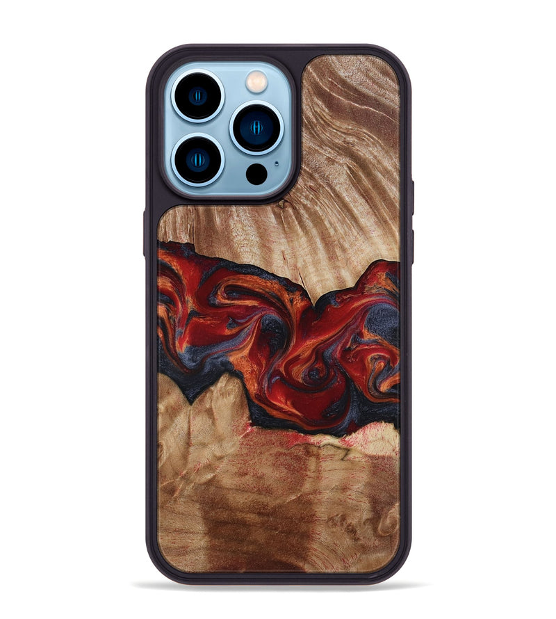 iPhone 14 Pro Max Wood Phone Case - Tiara (Red, 817699)