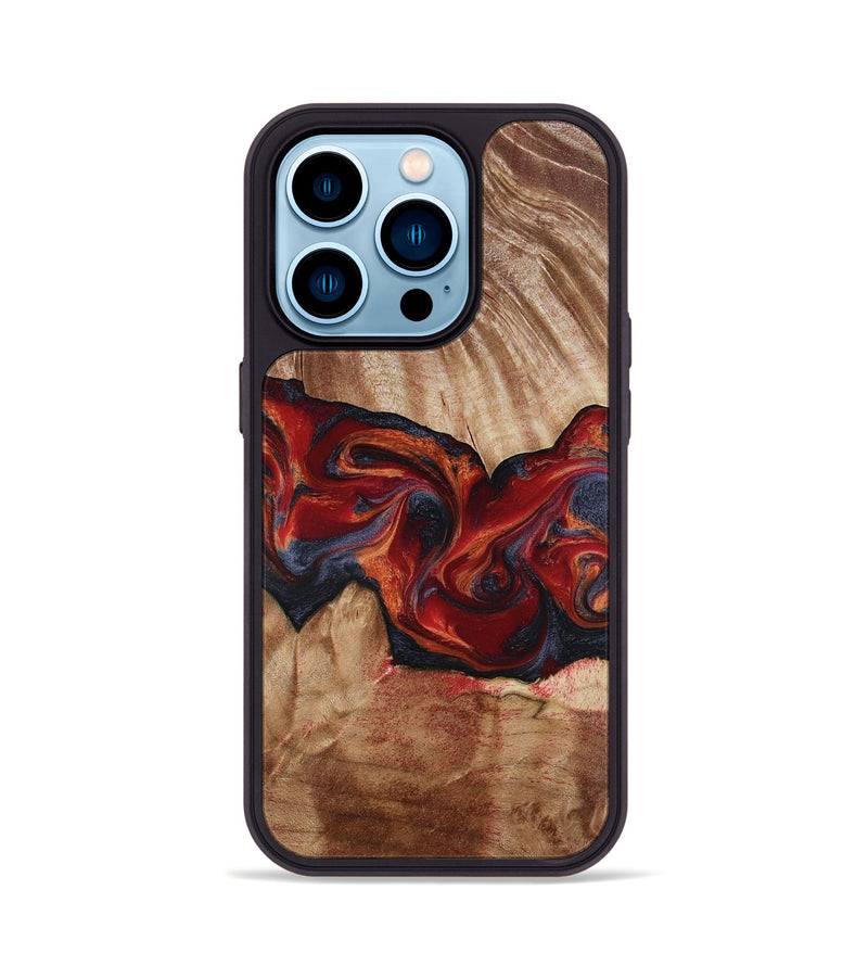 iPhone 14 Pro Wood Phone Case - Tiara (Red, 817699)