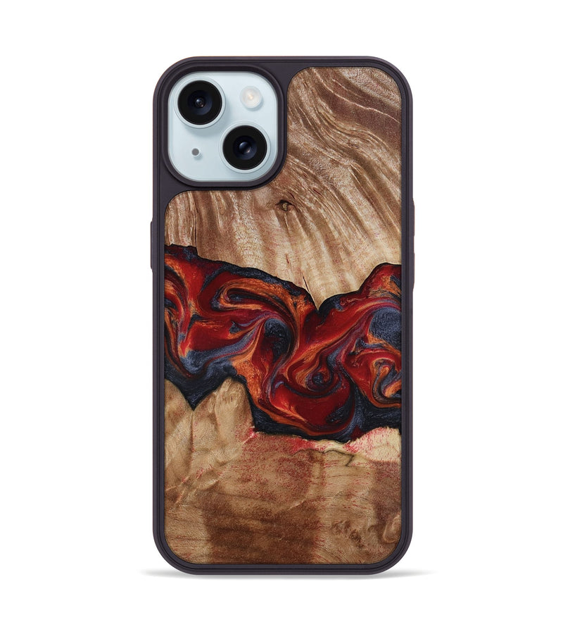 iPhone 15 Wood Phone Case - Tiara (Red, 817699)