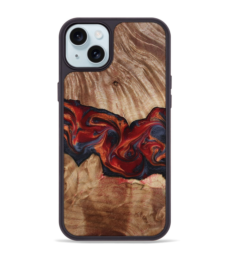 iPhone 15 Plus Wood Phone Case - Tiara (Red, 817699)