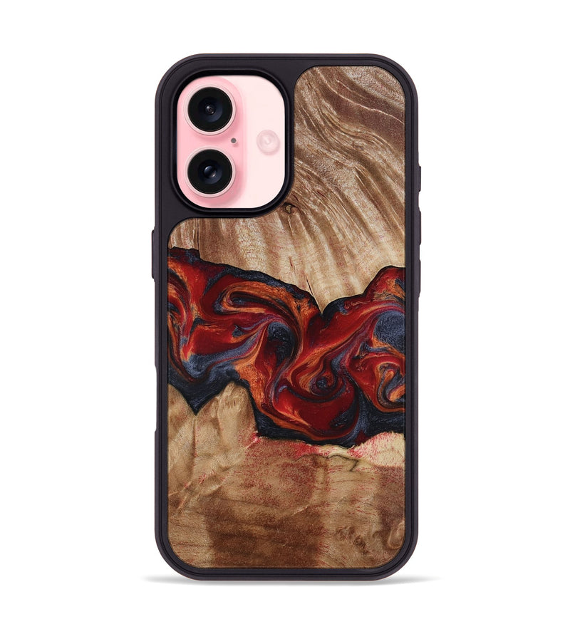 iPhone 16 Wood Phone Case - Tiara (Red, 817699)