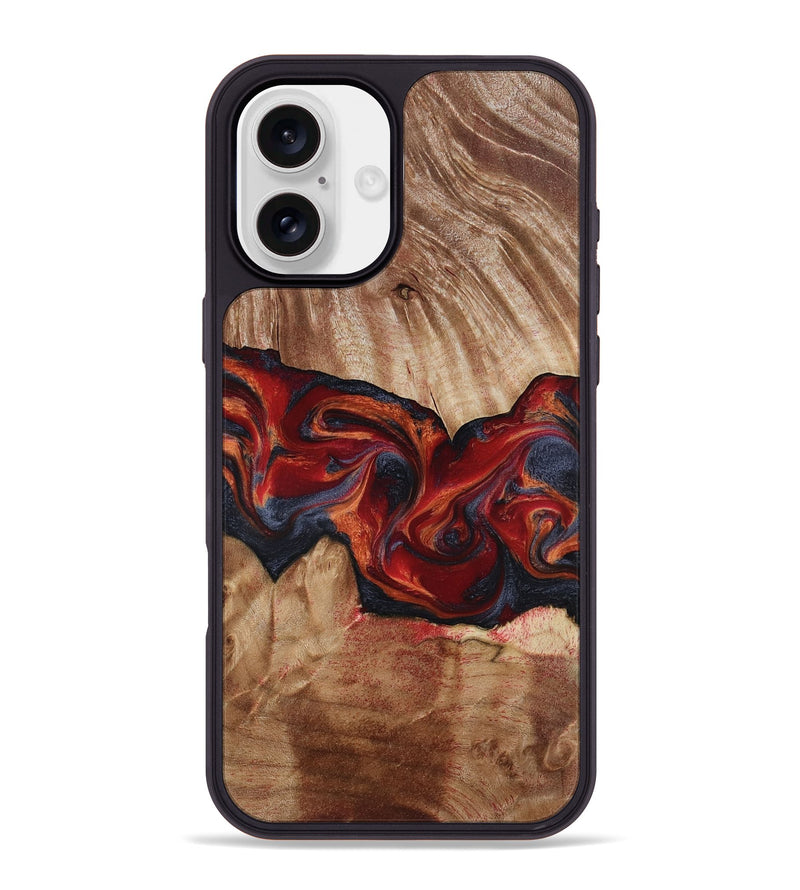 iPhone 16 Plus Wood Phone Case - Tiara (Red, 817699)