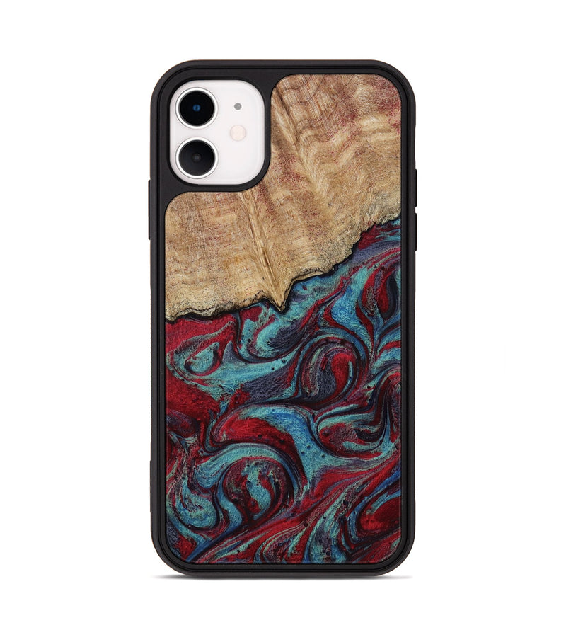 iPhone 11 Wood Phone Case - Una (Red, 817700)