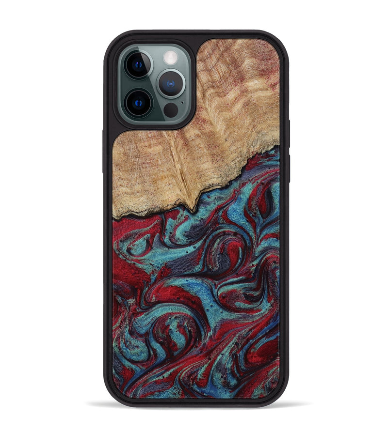 iPhone 12 Pro Max Wood Phone Case - Una (Red, 817700)