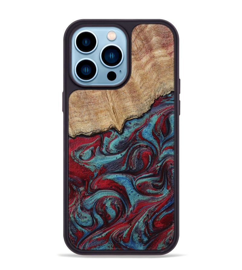 iPhone 14 Pro Max Wood Phone Case - Una (Red, 817700)