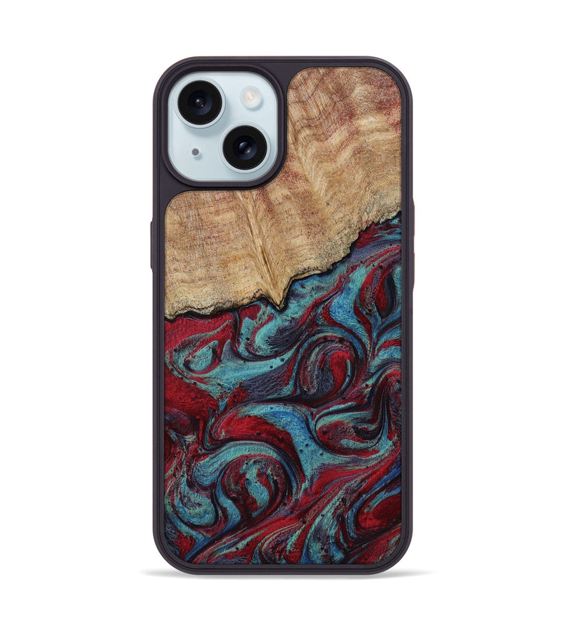 iPhone 15 Wood Phone Case - Una (Red, 817700)
