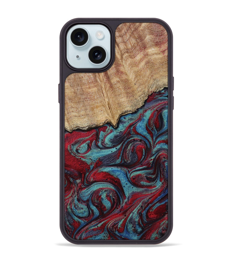 iPhone 15 Plus Wood Phone Case - Una (Red, 817700)