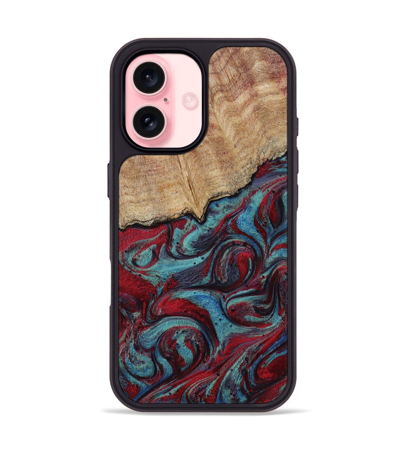 iPhone 16 Wood Phone Case - Una (Red, 817700)