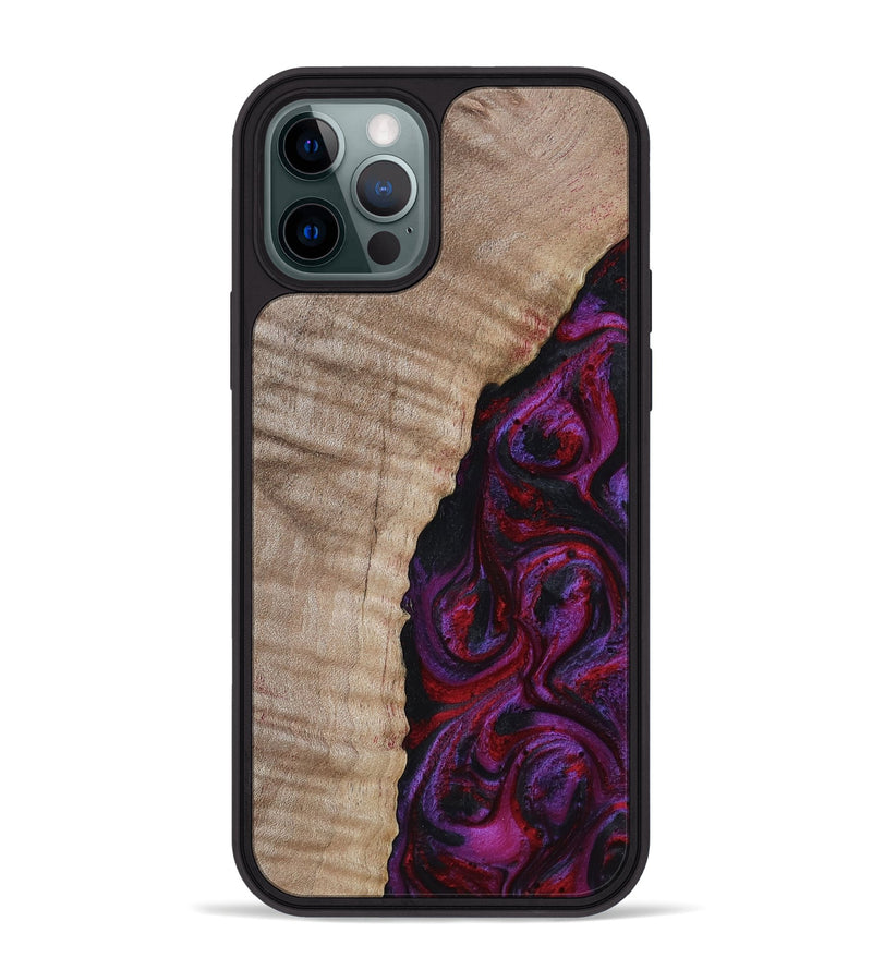 iPhone 12 Pro Max Wood Phone Case - Effie (Red, 817702)