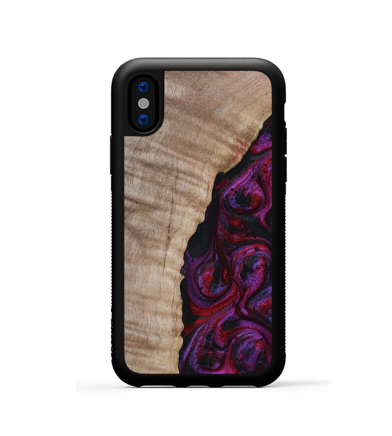 iPhone Xs Wood Phone Case - Effie (Red, 817702)