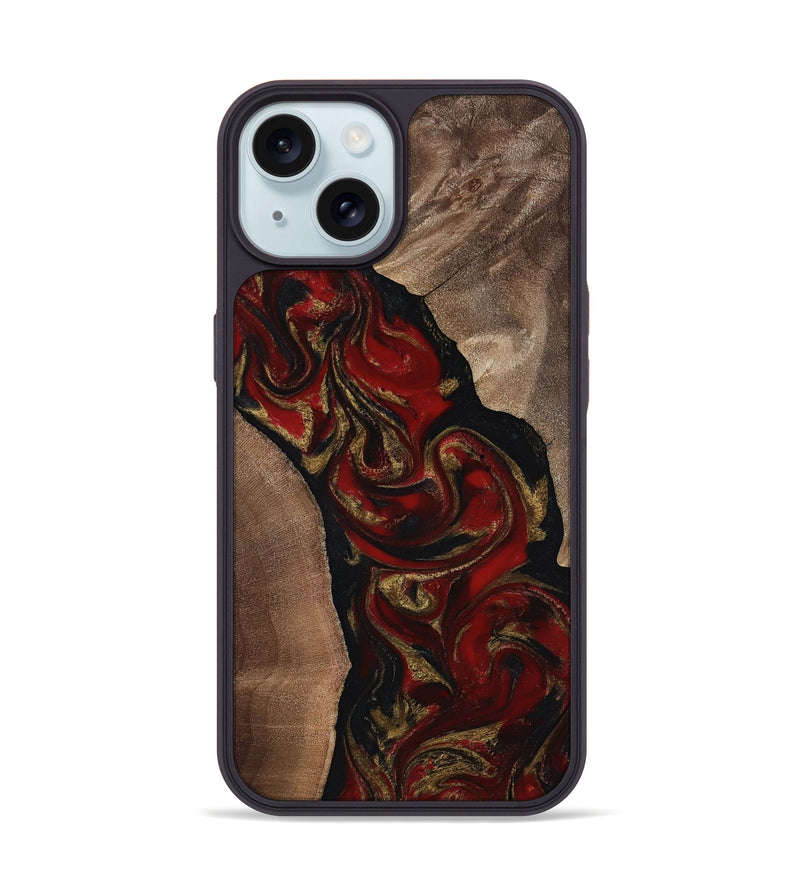 iPhone 15 Wood Phone Case - Hedwig (Red, 817703)