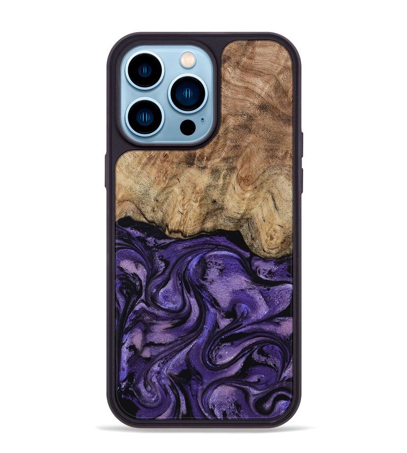 iPhone 14 Pro Max Wood Phone Case - Nell (Purple, 817704)
