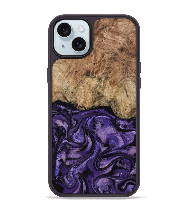 iPhone 15 Plus Wood Phone Case - Nell (Purple, 817704)