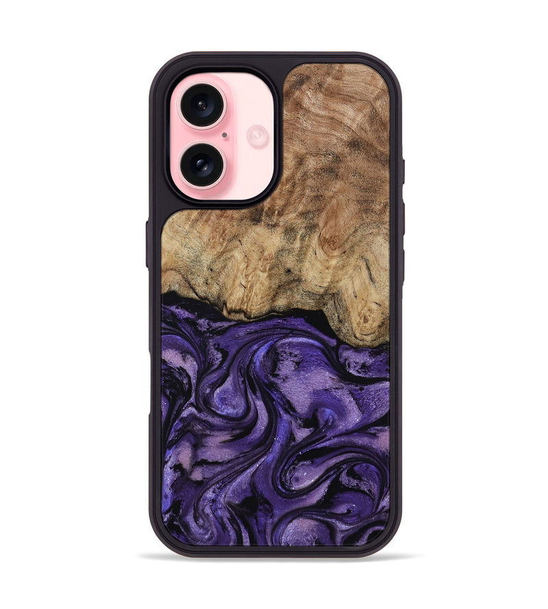 iPhone 16 Wood Phone Case - Nell (Purple, 817704)