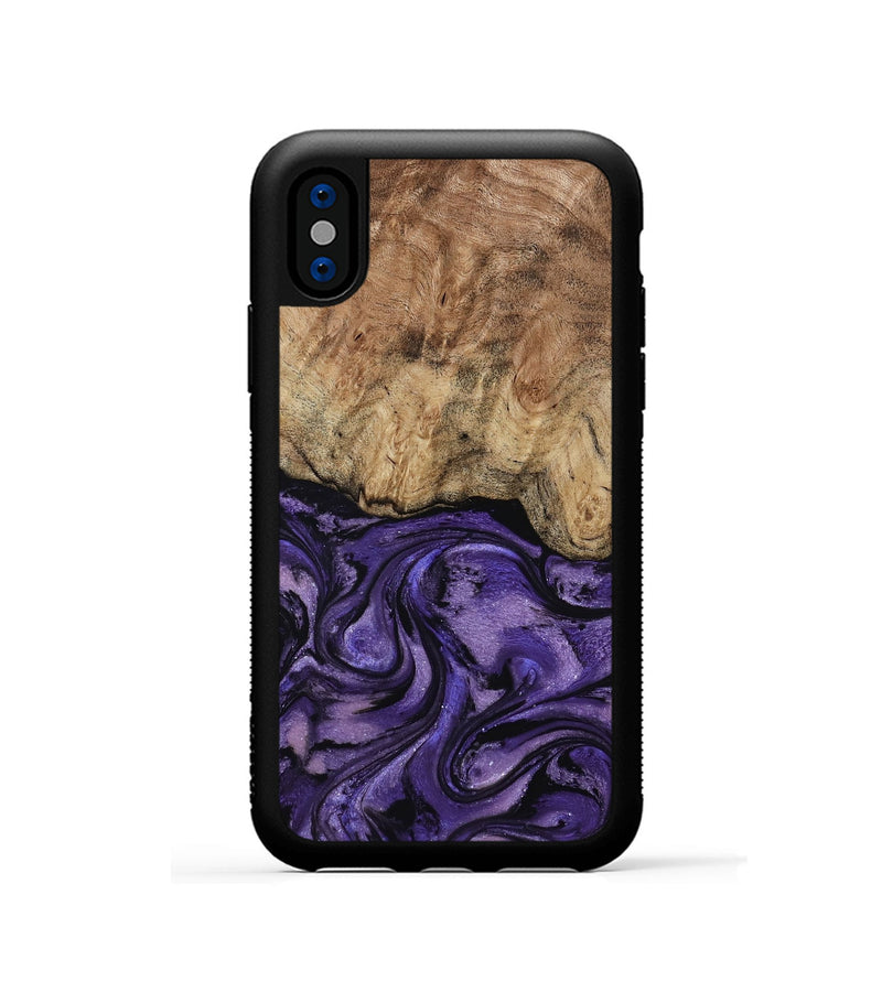 iPhone Xs Wood Phone Case - Nell (Purple, 817704)