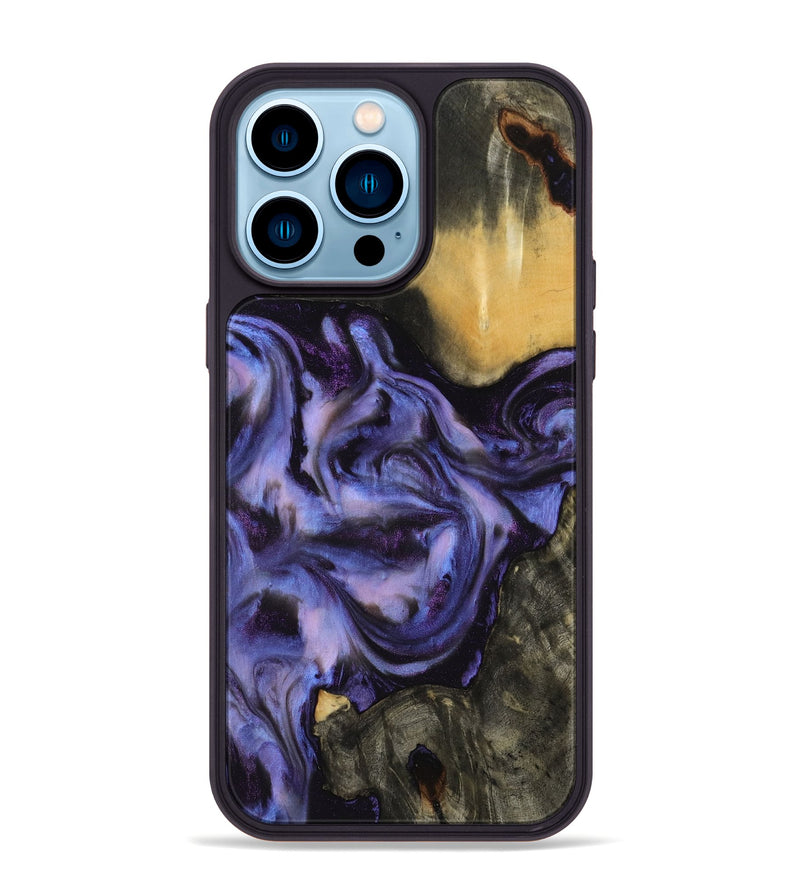 iPhone 14 Pro Max Wood Phone Case - Otho (Purple, 817706)