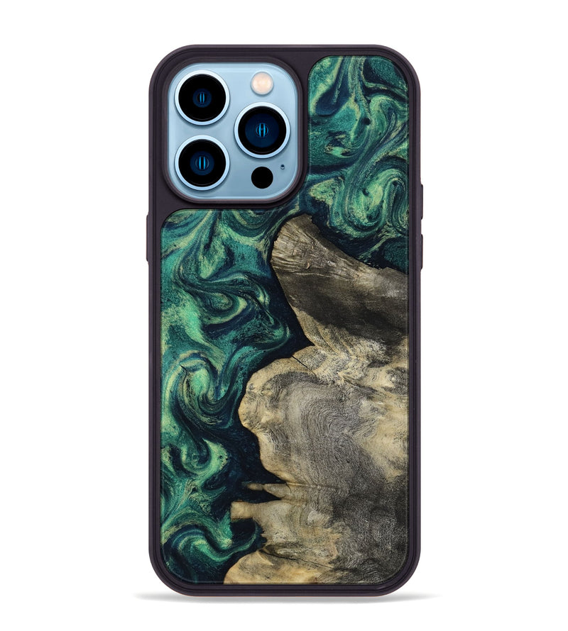 iPhone 14 Pro Max Wood Phone Case - Alanna (Green, 817707)