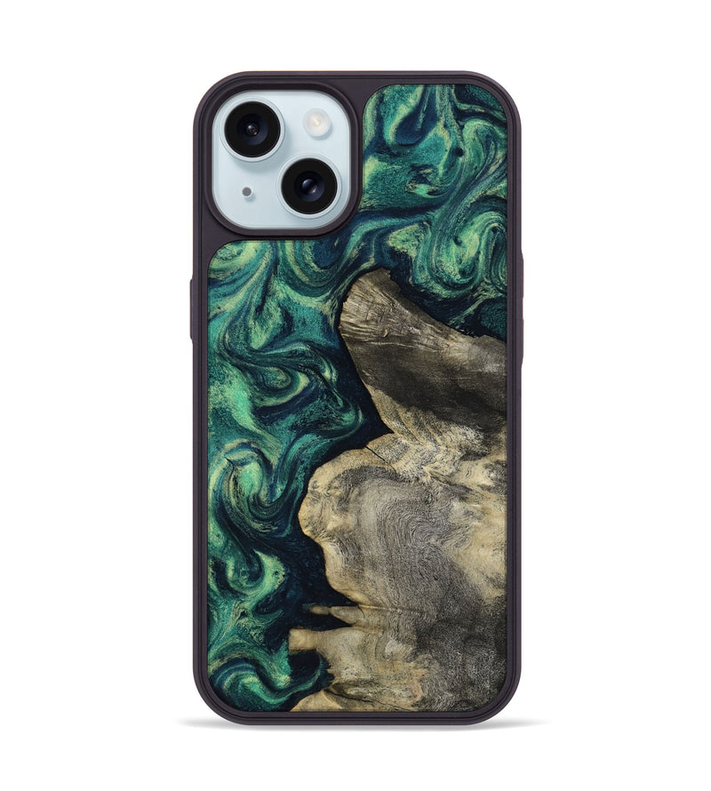 iPhone 15 Wood Phone Case - Alanna (Green, 817707)