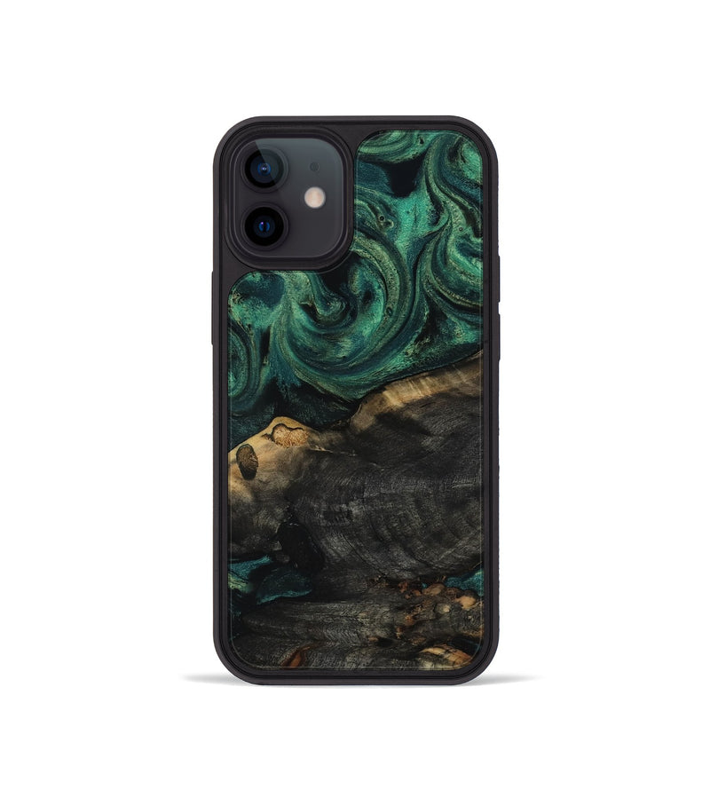 iPhone 12 mini Wood Phone Case - Leda (Green, 817709)
