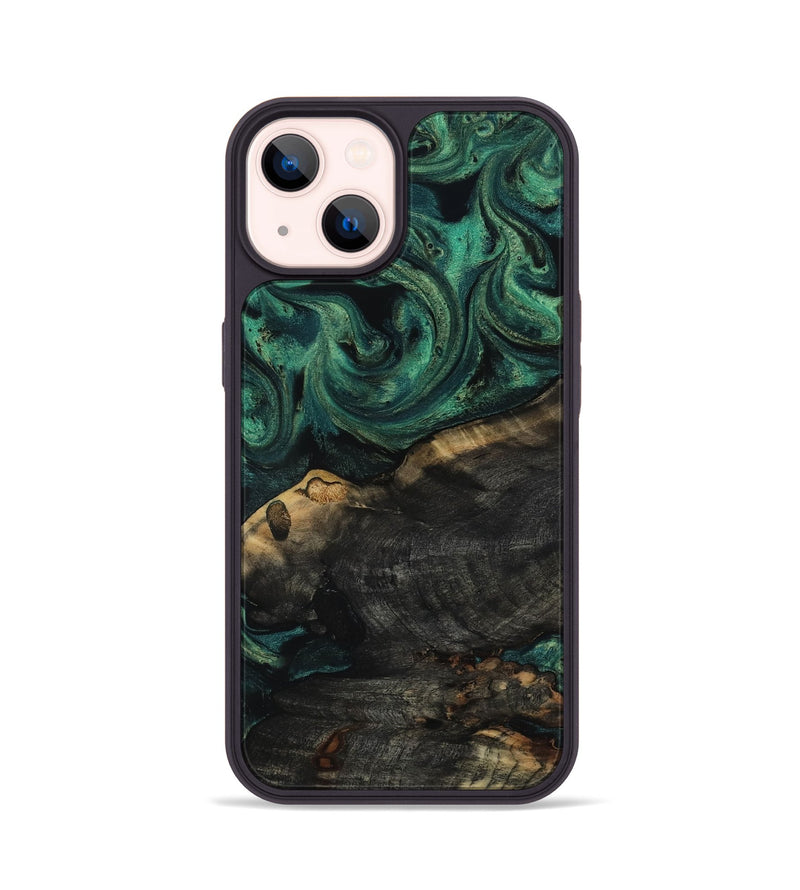 iPhone 14 Wood Phone Case - Leda (Green, 817709)