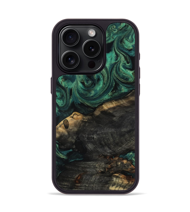 iPhone 15 Pro Wood Phone Case - Leda (Green, 817709)