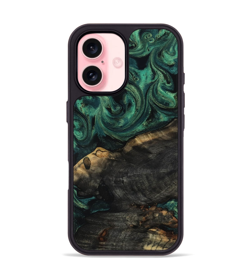 iPhone 16 Wood Phone Case - Leda (Green, 817709)