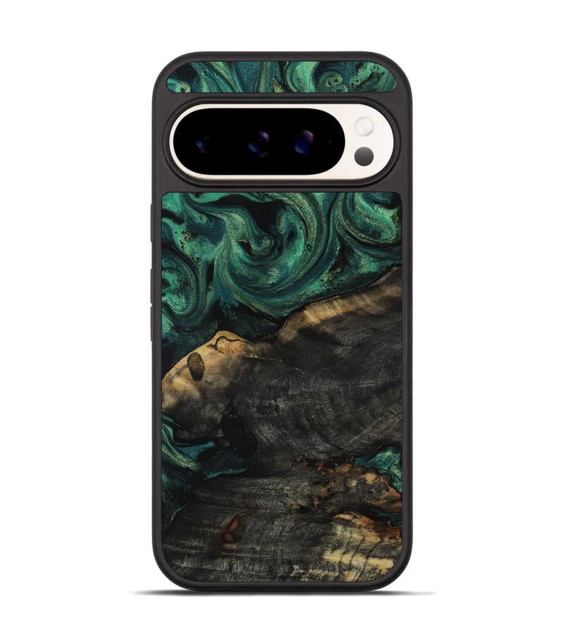 Pixel 9 Wood Phone Case - Leda (Green, 817709)