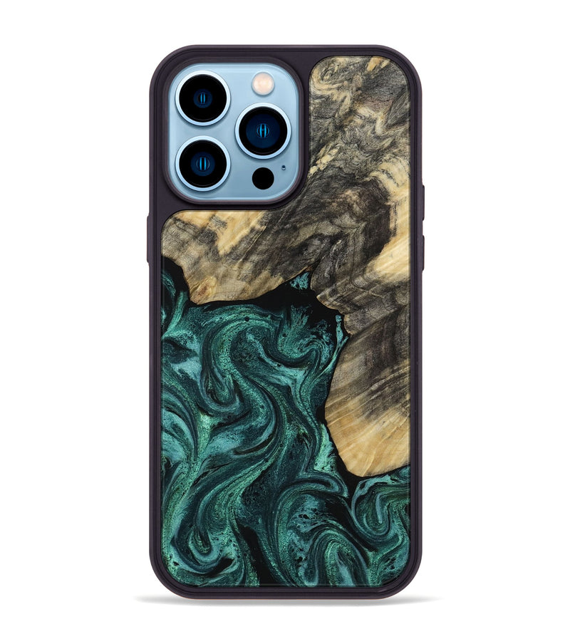iPhone 14 Pro Max Wood Phone Case - Nola (Green, 817711)