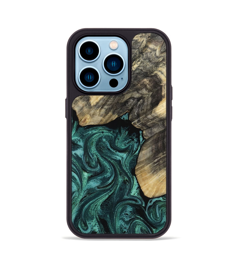 iPhone 14 Pro Wood Phone Case - Nola (Green, 817711)