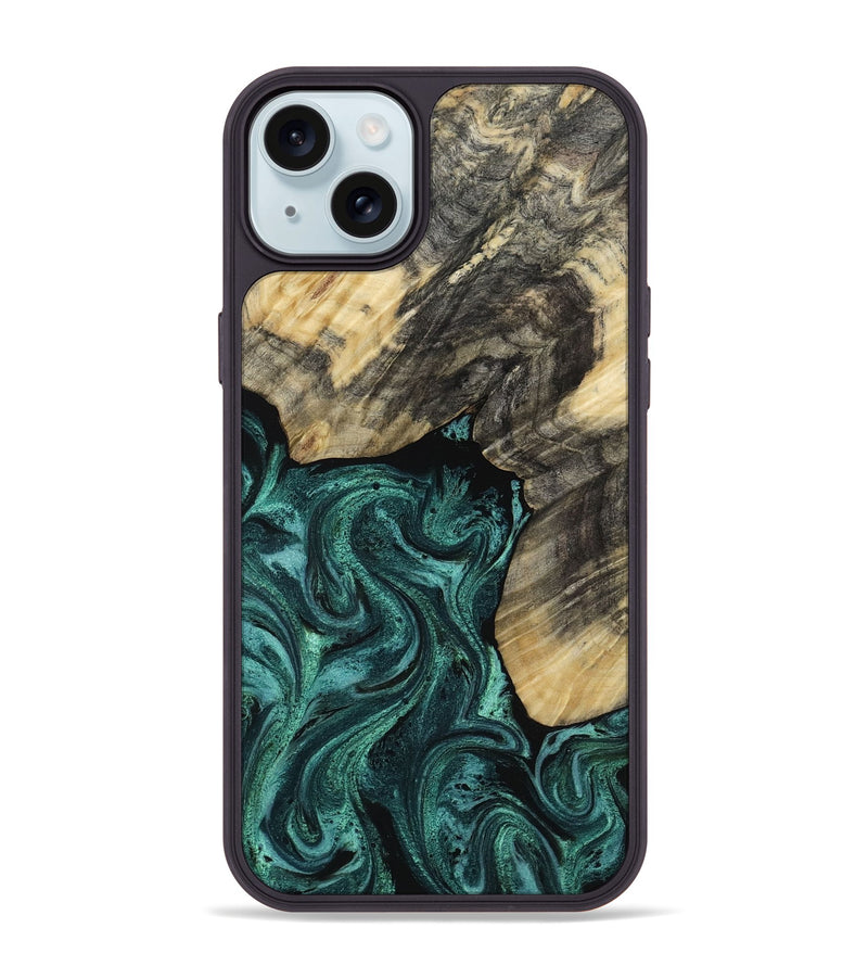 iPhone 15 Plus Wood Phone Case - Nola (Green, 817711)