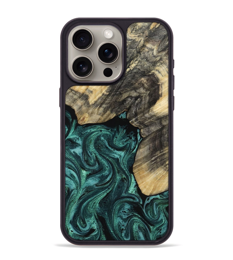 iPhone 15 Pro Max Wood Phone Case - Nola (Green, 817711)