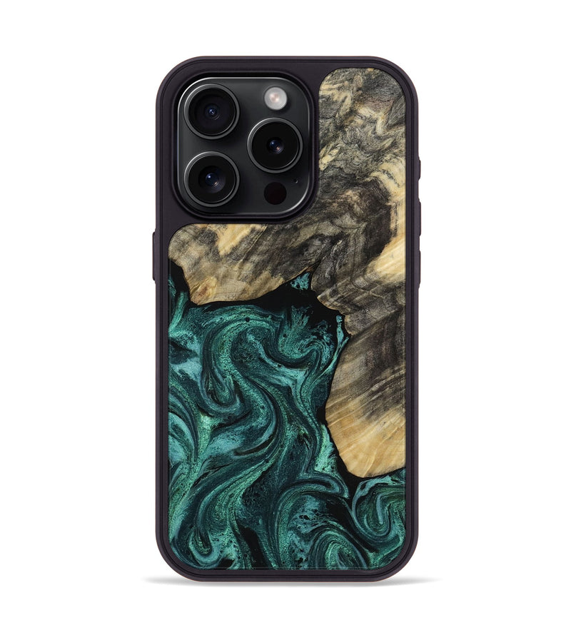 iPhone 15 Pro Wood Phone Case - Nola (Green, 817711)