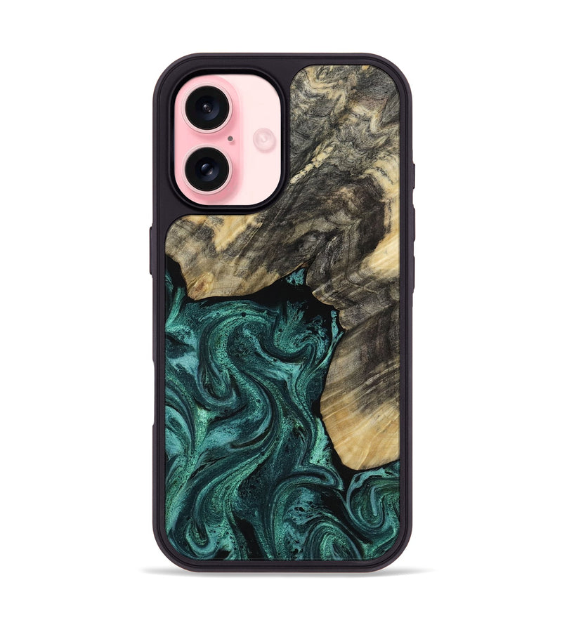 iPhone 16 Wood Phone Case - Nola (Green, 817711)