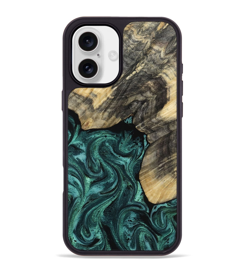 iPhone 16 Plus Wood Phone Case - Nola (Green, 817711)