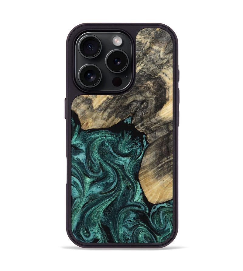 iPhone 16 Pro Wood Phone Case - Nola (Green, 817711)