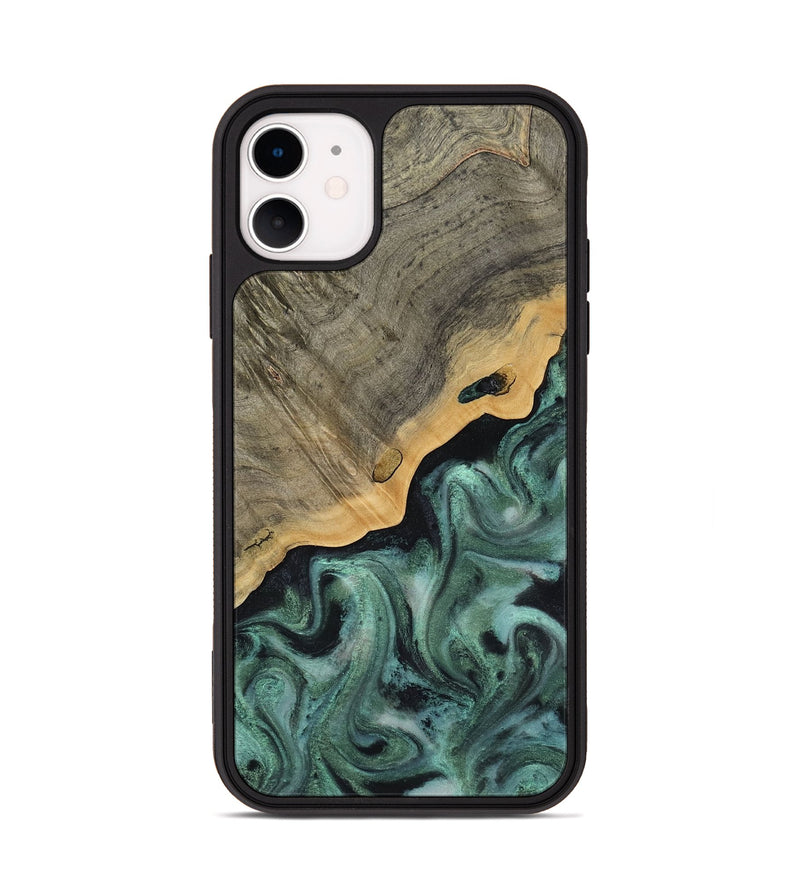 iPhone 11 Wood Phone Case - Aila (Green, 817713)