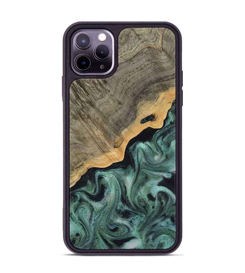 iPhone 11 Pro Max Wood Phone Case - Aila (Green, 817713)