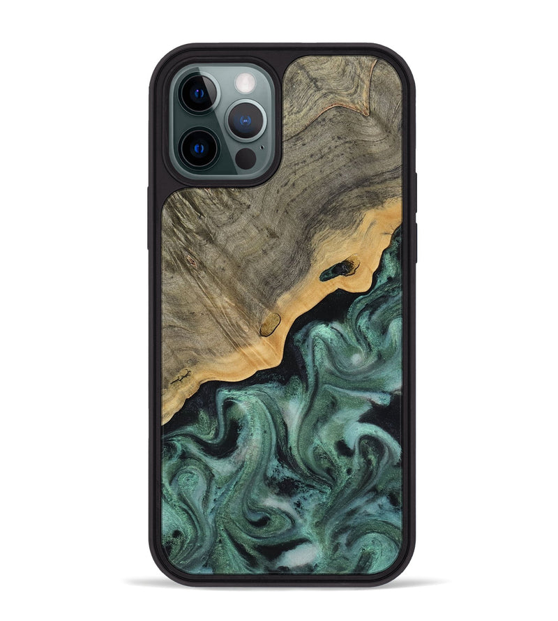 iPhone 12 Pro Max Wood Phone Case - Aila (Green, 817713)