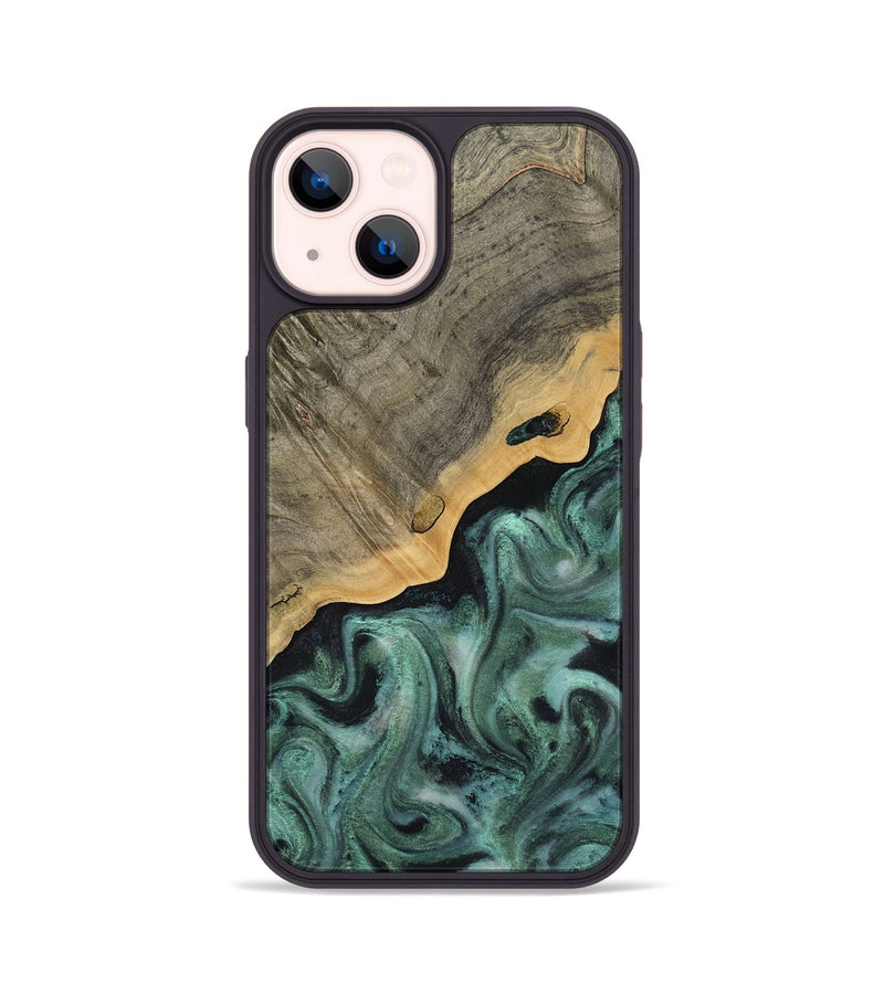 iPhone 14 Wood Phone Case - Aila (Green, 817713)